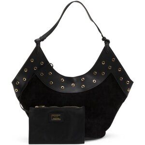 VIOLA CASTELLANI Made In Italy Tulip Suede Tote Studs Trim